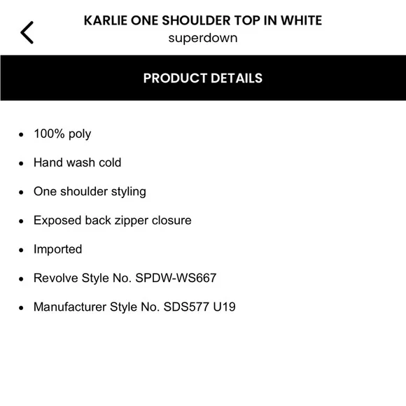Superdown Karlie One Shoulder Top in White - Picture 5 of 8